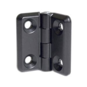 Surface Mount Hinge, 40 mm (1.57 in) size, with Mounting Holes, Zinc Alloy, Powder Coated, Black