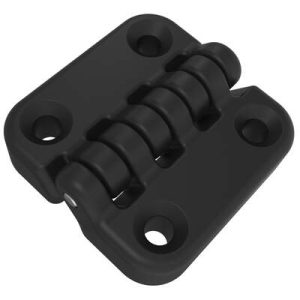 Surface Mount Hinge, 50 mm size, with Mounting Holes, Nylon, Black - Image 1
