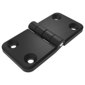 Surface Mount Hinge, 60 mm (2.36 in) size, with Mounting Holes, Zinc Alloy, Powder Coated, Black