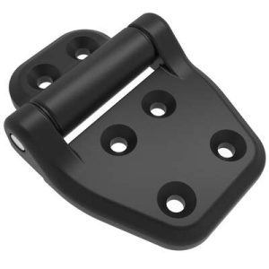Surface Mount Hinge, Countersunk Mounting Holes, Aluminum Alloy, Powder Coated, Black