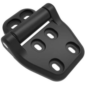 Surface Mount Hinge, Counterbore Mounting Holes, Aluminum Alloy, Powder Coated, Black