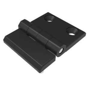 Surface Mount Hinge, 50 mm size, with Mounting CSK Holes and Stud Mount, Zinc Alloy, Black Powder coated