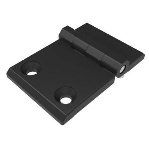 Surface Mount Hinge, 50 mm size, with Mounting CSK Holes and Stud Mount, Zinc Alloy, Black Powder coated