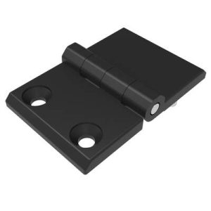Surface Mount Hinge, 50 mm size, with Mounting CSK Holes and Stud Mount, Zinc Alloy, Black Powder coated