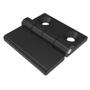 Surface Mount Hinge, 60 mm size, with Mounting CSK Holes and Stud Mount, Zinc Alloy, Black Powder coated