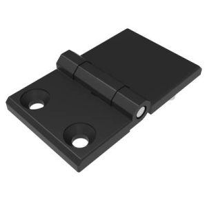 Surface Mount Hinge, 60 mm size, with Mounting CSK Holes and Stud Mount, Zinc Alloy, Black Powder coated