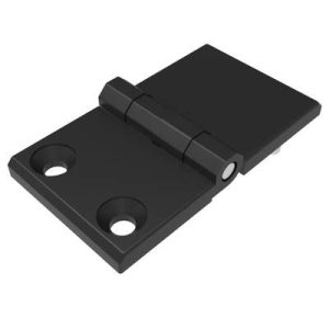 Surface Mount Hinge, 60 mm size, with Mounting CSK Holes and Stud Mount, Zinc Alloy, Black Powder coated