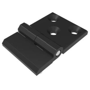 Surface Mount Hinge, 60 mm size, with Mounting CSK Holes and Stud Mount, Zinc Alloy, Black Powder coated