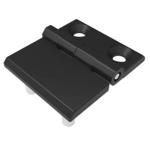 Surface Mount Hinge, 60 mm size, with Mounting CSK Holes and Stud Mount, Zinc Alloy, Black Powder coated
