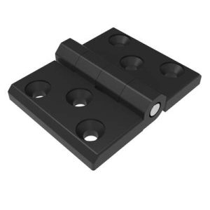 Surface Mount Hinge, 60 mm size, with Mounting CSK Holes and Stud Mount, Zinc Alloy, Black Powder coated