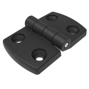 Surface Mount Hinge, 76 mm size, with Mounting CSKHoles,Polyamide, Black
