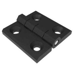 Surface Mount Hinge, 50 mm size, with Mounting CSK Holes, Polyamide, Black - Image 1