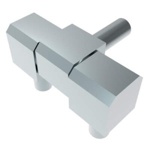 Surface Mount Hinge, 49 mm size, with Stud Mount, Steel, Blue Zinc - Image 1