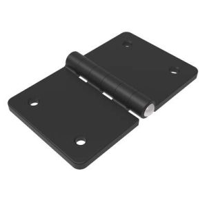 Surface Mount Hinge, 80 mm size, with Mounting Holes, Steel, Black Powder coated