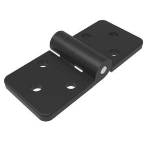 Surface Mount Hinge, 80 mm size, with Mounting Holes, Steel, Black Powder coated