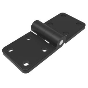 Surface Mount Hinge, 80 mm size, with Mounting Holes, Steel, Black Powder coated