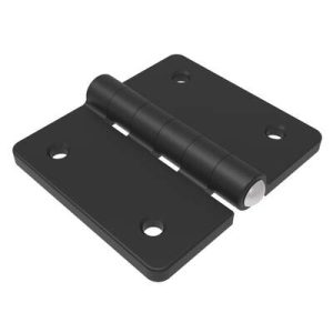 Surface Mount Hinge, 80 mm size, with Mounting Holes, Steel, Black Powder coated