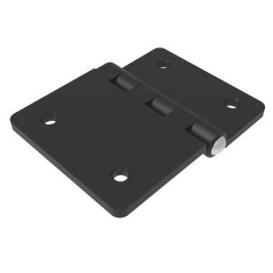 Surface Mount Hinge, 80 mm size, with Mounting Holes, Steel, Black Powder coated
