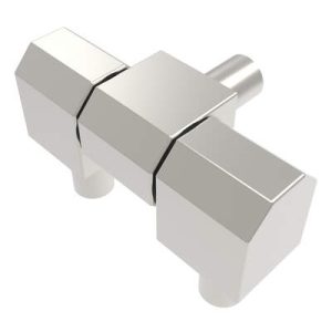 Surface Mount Hinge, 49 mm size, with Stud Mount, Stainless steel, Electro Polished, Bright