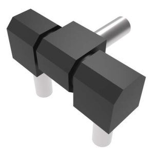 Surface Mount Hinge, 39 mm size, with Stud Mount, Zinc Alloy, Black Powder coated - Image 1