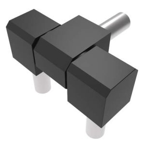 Surface Mount Hinge, 50 mm size, with Stud Mount, Zinc Alloy, Black Powder coated - Image 1