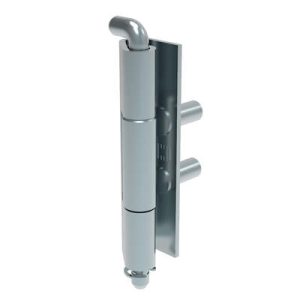 Removable Spring Hinge, Concealed Assembly, M6Stud Mount, Steel, Blue Zinc