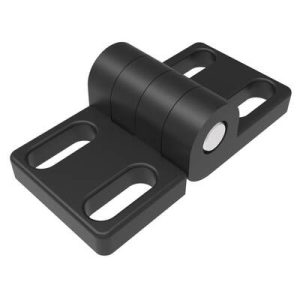 Profile Hinge, 80 mm size, with Mounting Slot Holes, Zinc Alloy, Black Powder Coated - Image 1