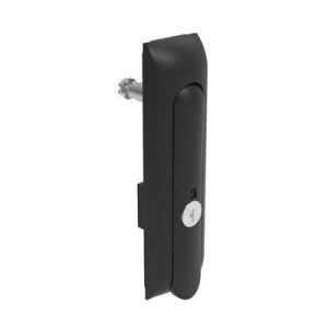 Swinghandle Latch, Medium Size - 125 mm (4.92 in), Without Padlock Hasp, Use with Linear Actuator, CH 333 Key, Non-Sealed, Zinc Alloy, Powder Coated, Black