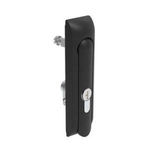 Swinghandle Latch, Medium Size - 125 mm (4.92 in), Without Padlock Hasp, Use with Linear Actuator, CH 300 Key DIN, Non-Sealed, Zinc Alloy, Powder Coated, Black