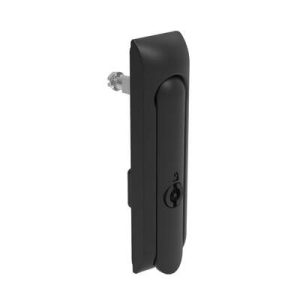 Swinghandle Latch, Medium Size - 125 mm (4.92 in), Without Padlock Hasp, Use with Linear Actuator, 3 mm Double Bit, Non-Sealed, Zinc Alloy, Powder Coated, Black