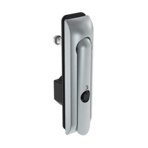 Swinghandle Latch, Medium Size - 125 mm (4.92 in), Without Padlock Hasp, Use with Linear Actuator, Bellcore 216 Key, Sealed, Zinc Alloy, Satin Chrome Plated
