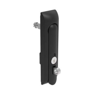 Swinghandle Latch, Medium Size - 125 mm (4.92 in), With Padlock Hasp, Use with Linear Actuator or as Single Point Latch, CH 333 Key, Non-Sealed, Zinc Alloy, Powder Coated, Black