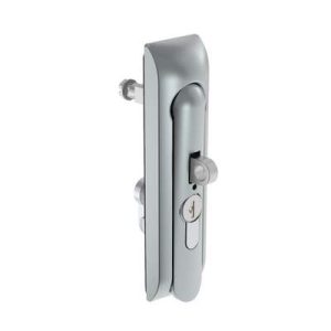 Swinghandle Latch, Medium Size - 125 mm (4.92 in), With Padlock Hasp, Use with Linear Actuator or as Single Point Latch, CH 300 Key DIN, Non-Sealed, Zinc Alloy, Satin Chrome Plated