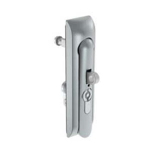 Swinghandle Latch, Medium Size - 125 mm (4.92 in), With Padlock Hasp, Use with Linear Actuator or as Single Point Latch, 5 mm Double Bit DIN, Non-Sealed, Zinc Alloy, Satin Chrome Plated