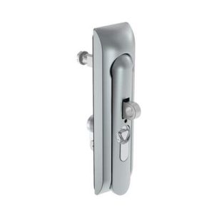 Swinghandle Latch, Medium Size - 125 mm (4.92 in), With Padlock Hasp, Use with Linear Actuator or as Single Point Latch, 8 mm Triangle DIN, Non-Sealed, Zinc Alloy, Satin Chrome Plated