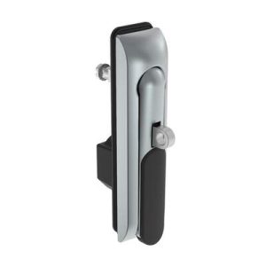 Swinghandle Latch, Medium Size - 125 mm (4.92 in), With Padlock Hasp, Use with Linear Actuator or as Single Point Latch, 8 mm Triangle DIN, Sealed, Zinc Alloy, Satin Chrome Plated