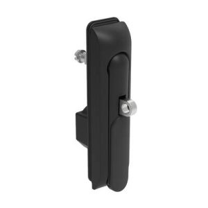 Swinghandle Latch, Medium Size - 125 mm (4.92 in), With Padlock Hasp, Use with Linear Actuator or as Single Point Latch, 8 mm Triangle DIN, Sealed, Zinc Alloy, Powder Coated, Black