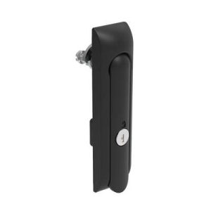 Swinghandle Latch, Medium Size - 125 mm (4.92 in), Without Padlock Hasp, Use with Linear Actuator, CH 333 Key, Non-Sealed, Zinc Alloy, Powder Coated, Black