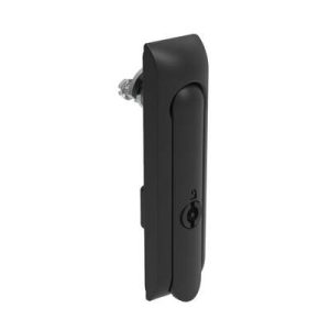 Swinghandle Latch, Medium Size - 125 mm (4.92 in), Without Padlock Hasp, Use with Linear Actuator, 3 mm Double Bit, Non-Sealed, Zinc Alloy, Powder Coated, Black