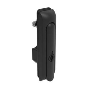 Swinghandle Latch, Medium Size - 125 mm (4.92 in), Without Padlock Hasp, Use with Linear Actuator, 3 mm Double Bit, Sealed, Zinc Alloy, Powder Coated, Black