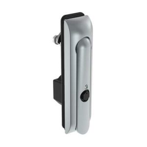 Swinghandle Latch, Medium Size - 125 mm (4.92 in), Without Padlock Hasp, Use with Linear Actuator, Bellcore 216 Key, Sealed, Zinc Alloy, Satin Chrome Plated