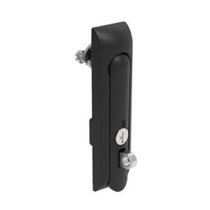 Swinghandle Latch, Medium Size - 125 mm (4.92 in), With Padlock Hasp, Use with Linear Actuator or as Single Point Latch, CH 751 Key (2 Keys Included), Non-Sealed, Zinc Alloy, Powder Coated, Black