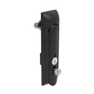 Swinghandle Latch, Medium Size - 125 mm (4.92 in), With Padlock Hasp, Use with Linear Actuator or as Single Point Latch, CH 333 Key, Non-Sealed, Zinc Alloy, Powder Coated, Black