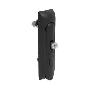 Swinghandle Latch, Medium Size - 125 mm (4.92 in), With Padlock Hasp, Use with Linear Actuator or as Single Point Latch, Non-Locking with detent, Non-Sealed, Zinc Alloy, Powder Coated, Black