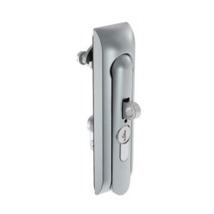 Swinghandle Latch, Medium Size - 125 mm (4.92 in), With Padlock Hasp, Use with Linear Actuator or as Single Point Latch, CH 300 Key DIN, Non-Sealed, Zinc Alloy, Satin Chrome Plated