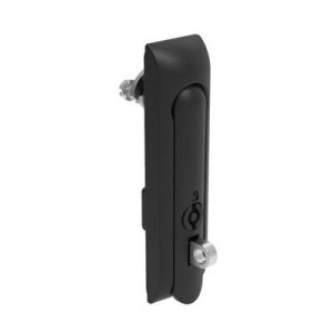 Swinghandle Latch, Medium Size - 125 mm (4.92 in), With Padlock Hasp, Use with Linear Actuator or as Single Point Latch, 5 mm Double Bit, Non-Sealed, Zinc Alloy, Powder Coated, Black