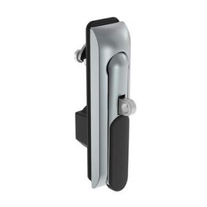 Swinghandle Latch, Medium Size - 125 mm (4.92 in), With Padlock Hasp, Use with Linear Actuator or as Single Point Latch, 5 mm Double Bit DIN, Sealed, Zinc Alloy, Satin Chrome Plated