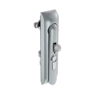 Swinghandle Latch, Medium Size - 125 mm (4.92 in), With Padlock Hasp, Use with Linear Actuator or as Single Point Latch, Bellcore 216 Key DIN, Non-Sealed, Zinc Alloy, Satin Chrome Plated