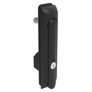 Swinghandle Latch, Large Size - 150 mm (5.9 in), Without Padlock Hasp, Use with Linear Actuator, CH 300 Key, Sealed, Zinc Alloy, Powder Coated, Black