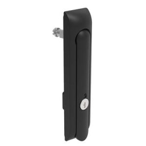 Swinghandle Latch, Large Size - 150 mm (5.9 in), Without Padlock Hasp, Use with Linear Actuator, CH 333 Key, Non-Sealed, Zinc Alloy, Powder Coated, Black